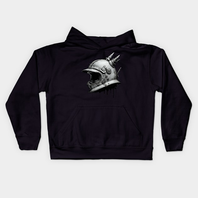 Horned helmet Kids Hoodie by Virshan